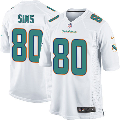 Men's Game Dion Sims Nike Jersey White Road - #80 NFL Miami Dolphins